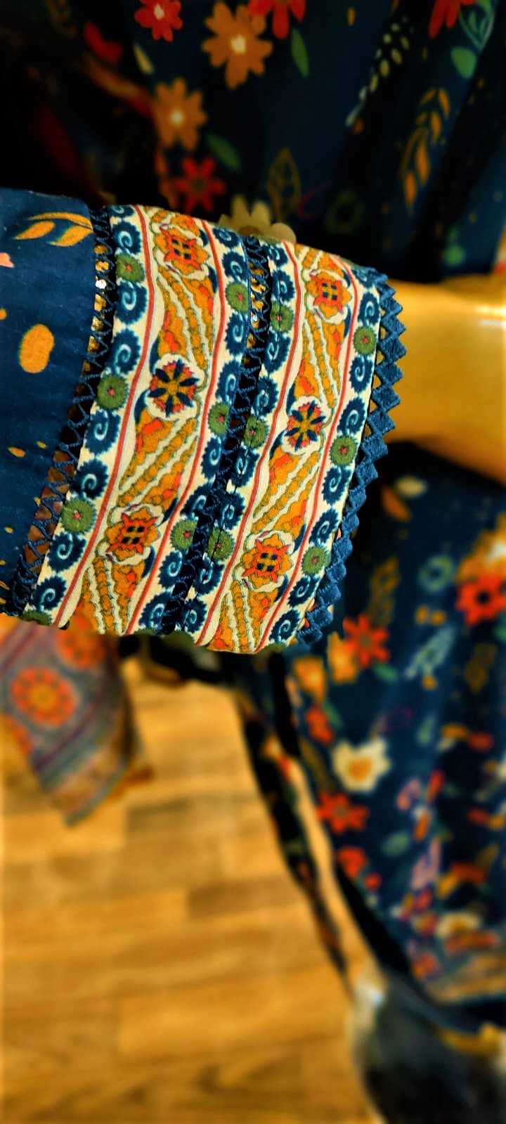 Blue Colour -3 Piece - Stitched Embroidered Lawn Suit.