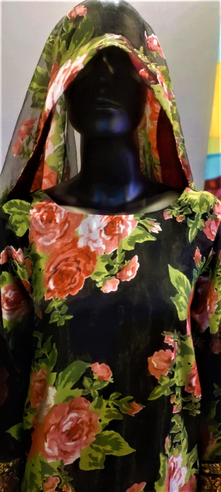 3 Piece Suit - Black Colour - Organza SHIRT - SILK TROUSERS & Organza DUPATTA.
