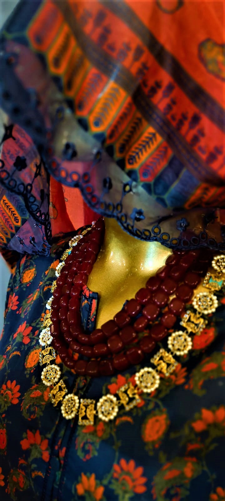 Blue Colour- 3 Piece -3D Lace-Cutwork and Chicken Kari Stitched Suit.