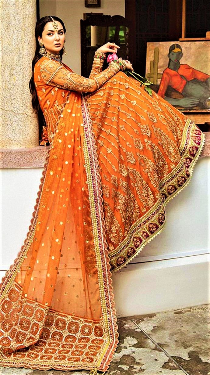 Heavy Embroidered Net Frock | Not Stitched