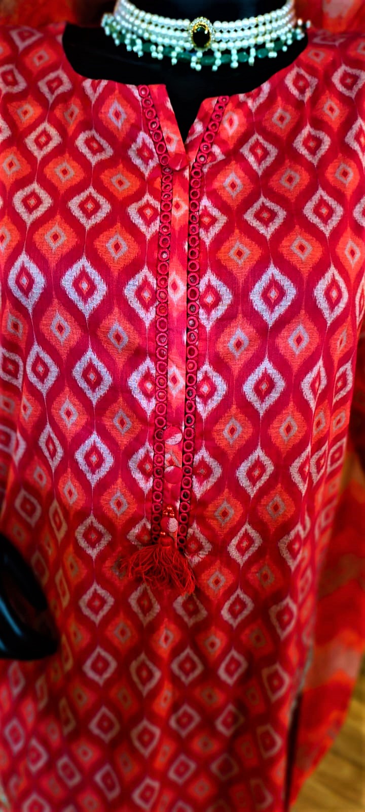 Pink Colour - 3 Piece Suit- 3 Piece Cutwork Embroidered Suit.