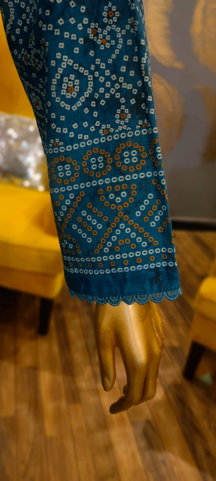 3 Piece Blue Color Chundri Lawn Embroidered Ready to Wear Suit.