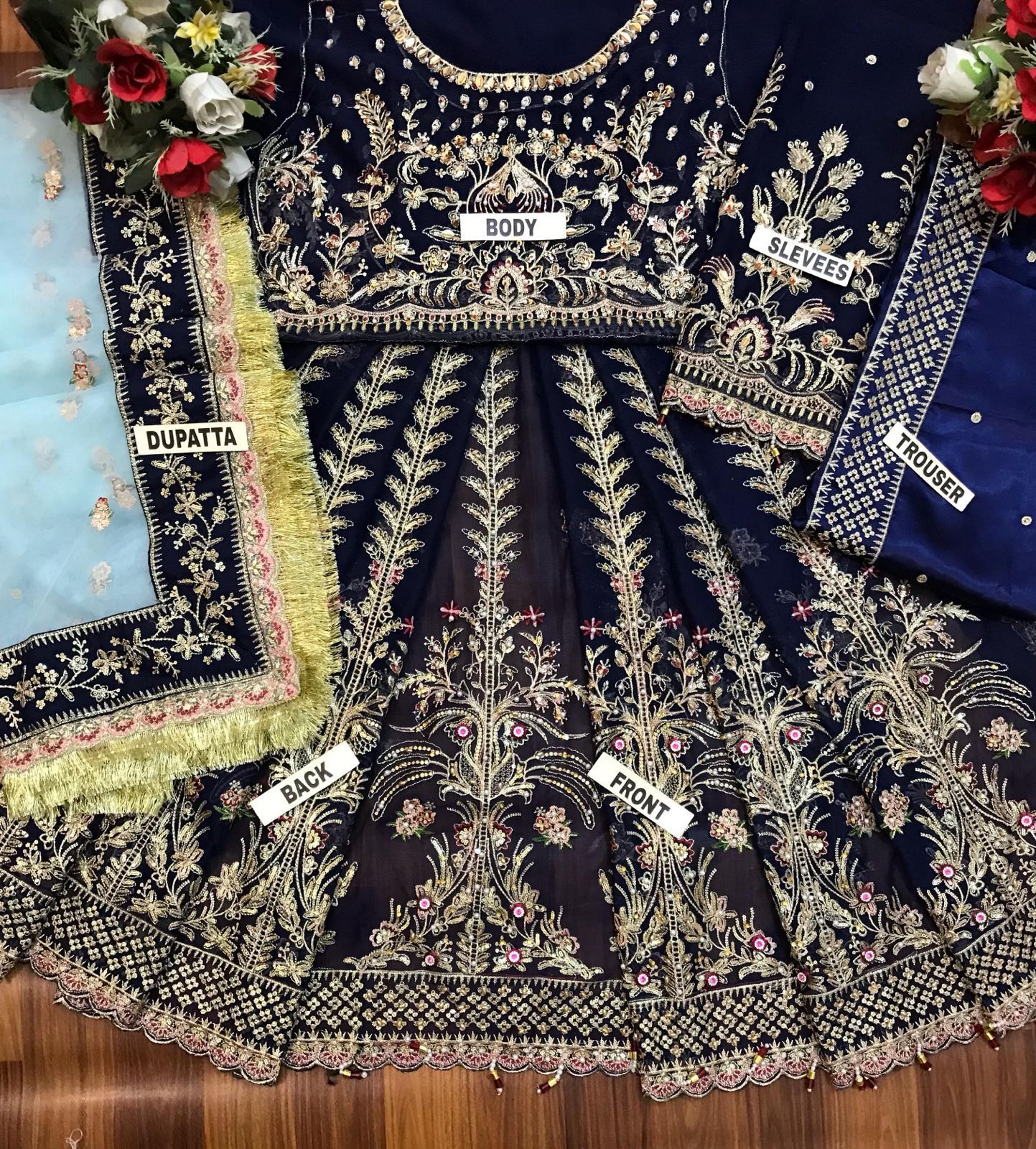Heavy Embroidered Chiffon Frock | Not Stitched
