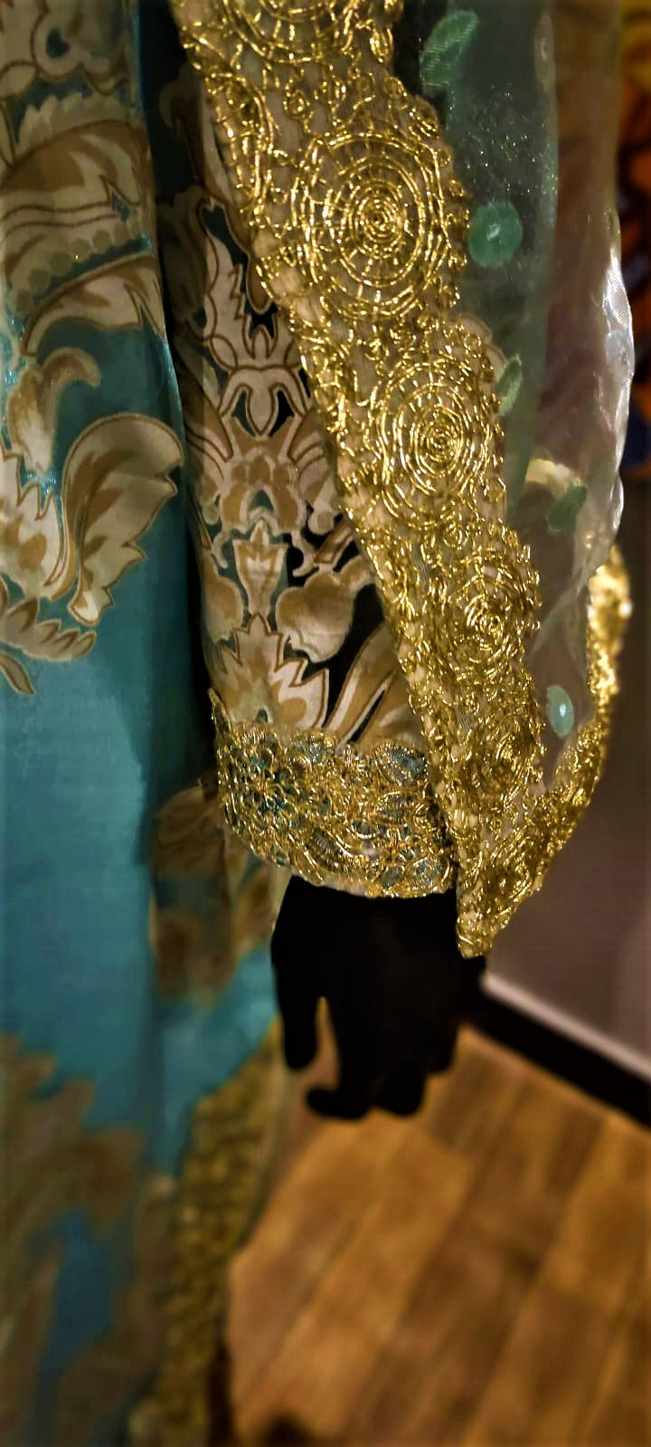 3 Piece Suit - Blue Colour - Organza SHIRT - SILK TROUSERS & Organza DUPATTA.