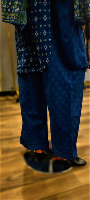 Blue Colour -3 Piece Cundari Stitched Suit.