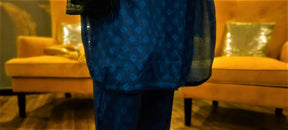 Blue Colour -3 Piece Cundari Stitched Suit.
