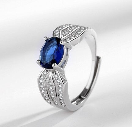 Sliver Ring with Blue Stone